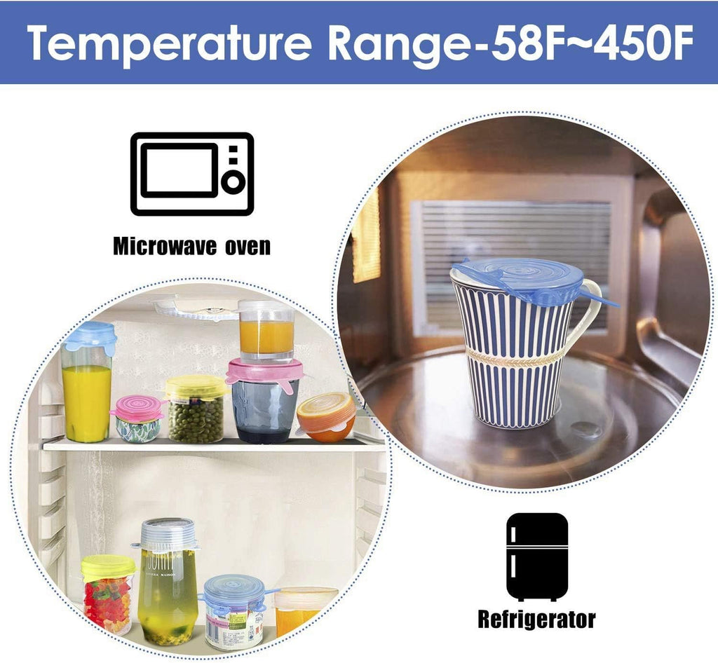 Silicone Can Covers Small Silicone Stretch Lids 6Pcs Silicone Jar Lids Food Safe Lids for Yogurt Jars Bowls 2.6 Inch