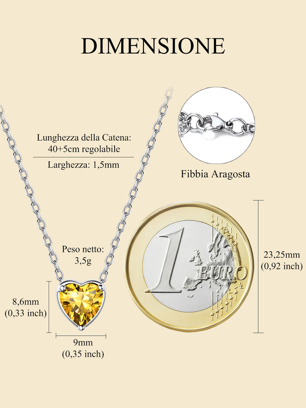 Silver Necklace 925 Sterling Silver Birthstone Love Heart Necklace Gifts for Women