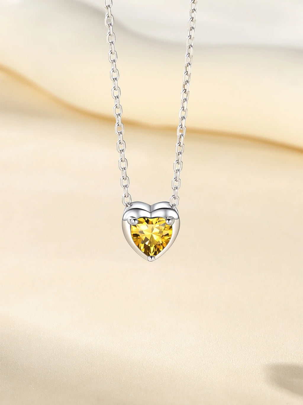 Silver Necklace 925 Sterling Silver Birthstone Love Heart Necklace Gifts for Women